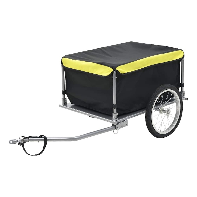 vidaXL 143.3 lb Bike Trailer in Black and Yellow