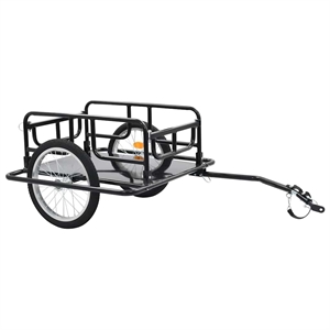 vidaXL 51.2&quotx28.7&quotx19.1&quot Steel Bike Trailer in Black