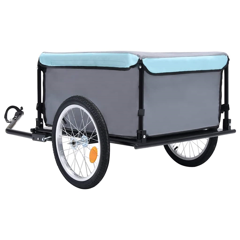 vidaXL 143.3 lbs Bike Trailer in Black and Blue