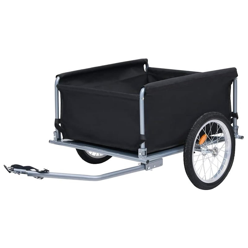 vidaXL 143.3 lbs Bike Trailer in Black and Gray