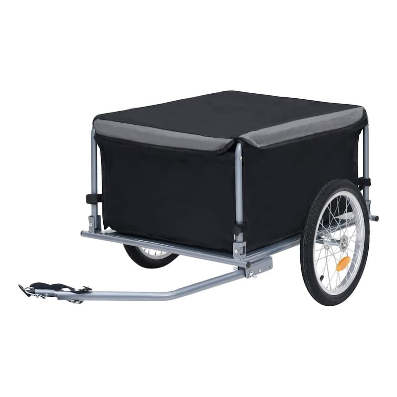 vidaXL 143.3 lbs Bike Trailer in Black and Gray