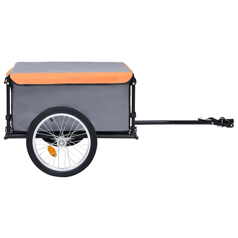 vidaXL 143.3 lbs Bike Trailer in Orange and Gray
