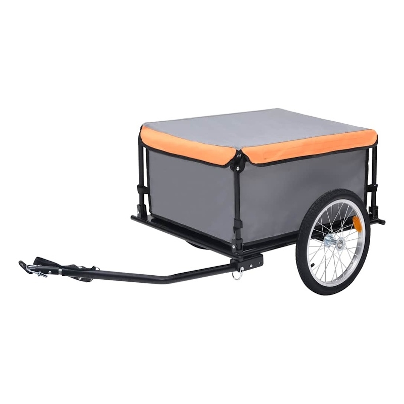 vidaXL 143.3 lbs Bike Trailer in Orange and Gray