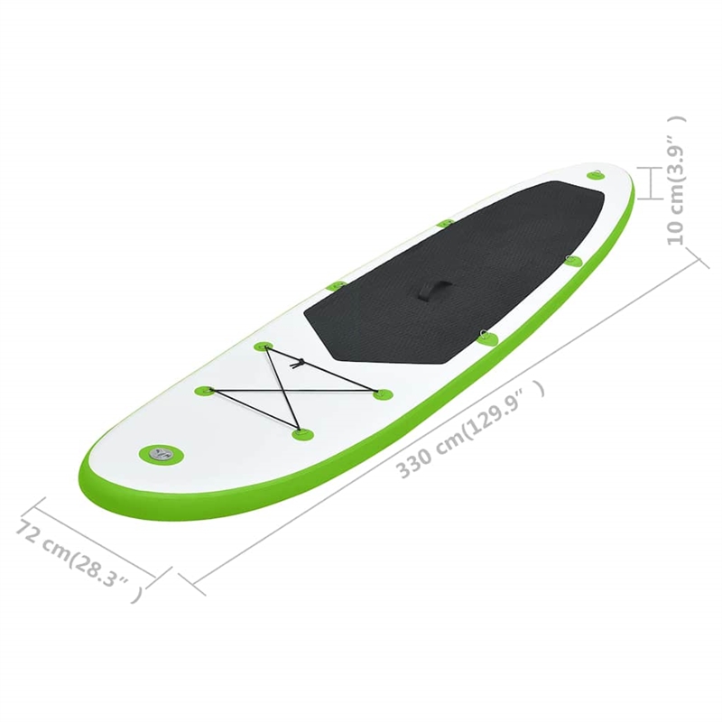 vidaXL Inflatable Stand Up Paddleboard Set in Green and White