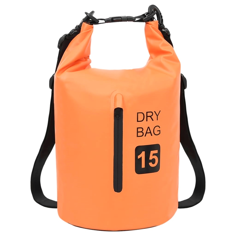 vidaXL 4 gal PVC Dry Bag with Zipper in Orange