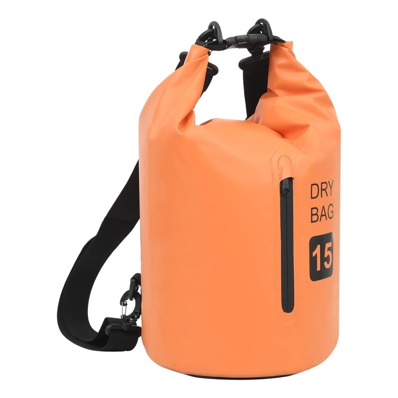 vidaXL 4 gal PVC Dry Bag with Zipper in Orange