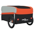 vidaXL 99.2 lb Iron Bike Trailer in Black and Orange