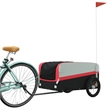 vidaXL 99.2 lb Iron Bike Trailer in Black and Red