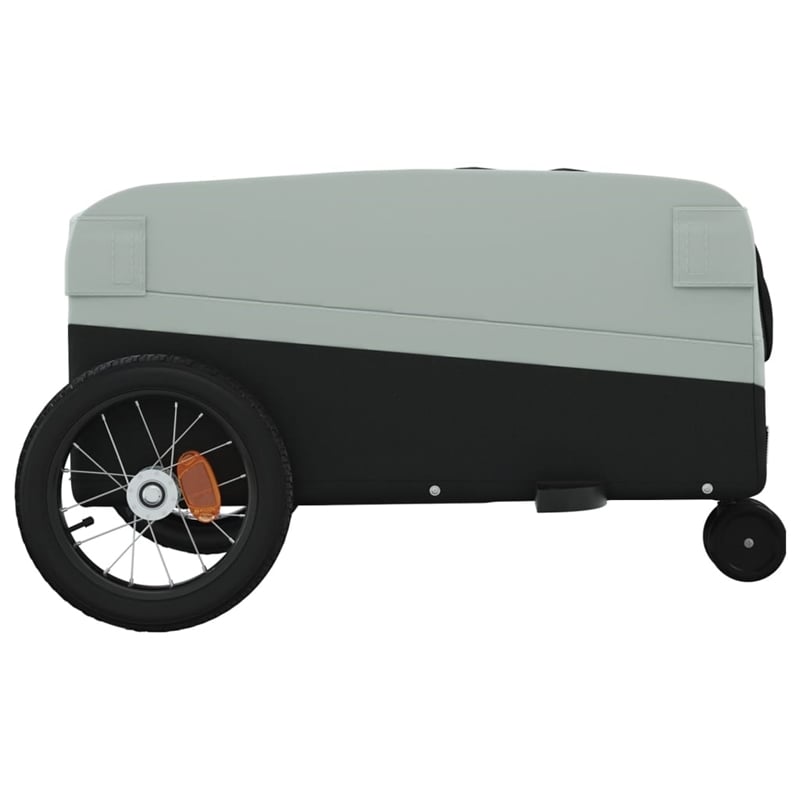 vidaXL 66.1 lb Iron Bike Trailer in Black and Gray