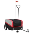 vidaXL 99.2 lb Iron Bike Trailer in Black and Red