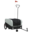 vidaXL 99.2 lb Iron Bike Trailer in Black and Gray