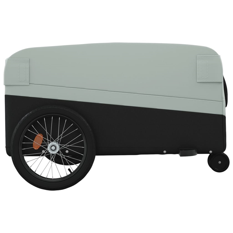 vidaXL 99.2 lb Iron Bike Trailer in Black and Gray