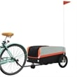 vidaXL 99.2 lb Iron Bike Trailer in Black and Orange