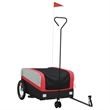 vidaXL 99.2 lb Iron Bike Trailer in Black and Red