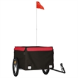 vidaXL 99.2 lb Iron Bike Trailer in Black and Red