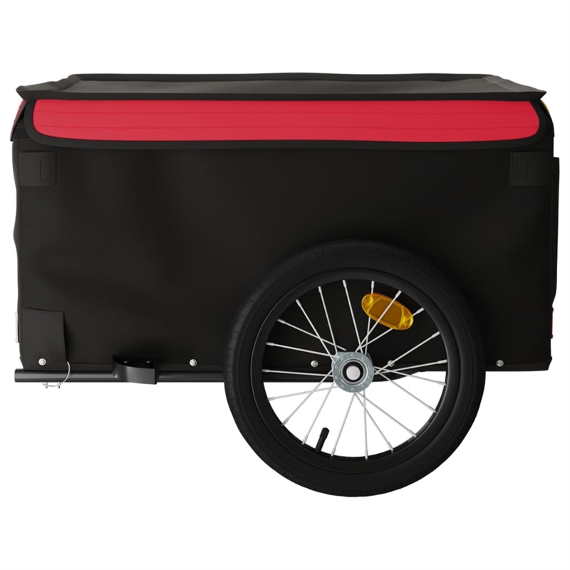 vidaXL 99.2 lb Iron Bike Trailer in Black and Red