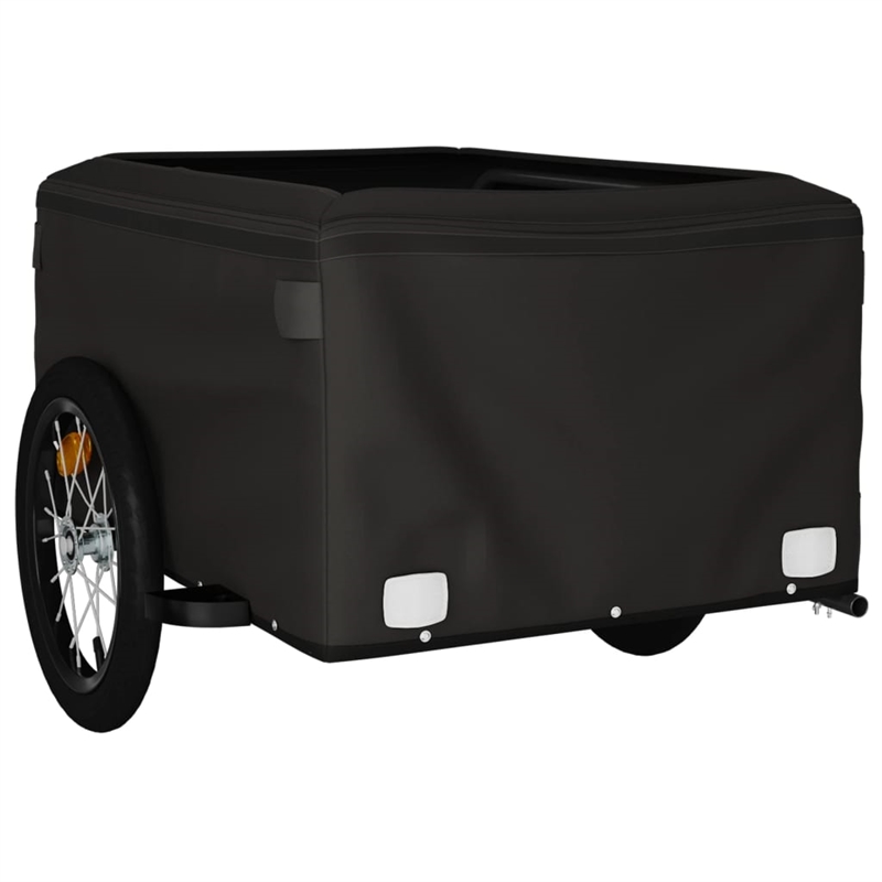 vidaXL 99.2 lb Iron Bike Trailer in Black and Red