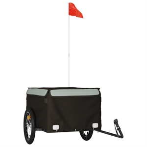 vidaXL 99.2 lb Iron Bike Trailer in Black and Gray