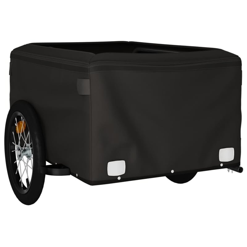 vidaXL 99.2 lb Iron Bike Trailer in Black and Gray
