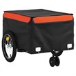 vidaXL 99.2 lb Iron Bike Trailer in Black and Orange