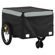 vidaXL 99.2 lb Iron Bike Trailer in Black and Gray