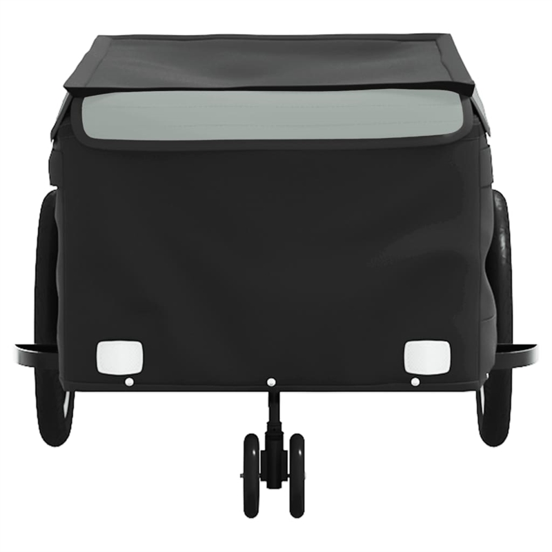 vidaXL 99.2 lb Iron Bike Trailer in Black and Gray