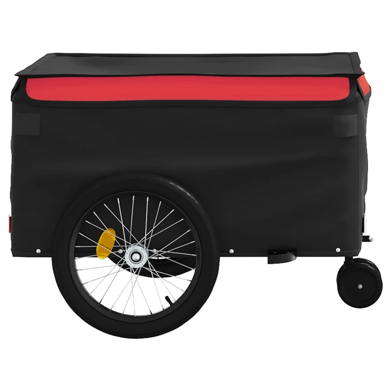 vidaXL 99.2 lb Iron Bike Trailer in Black and Red