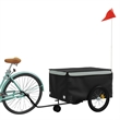 vidaXL 99.2 lb Iron Bike Trailer in Black and Gray