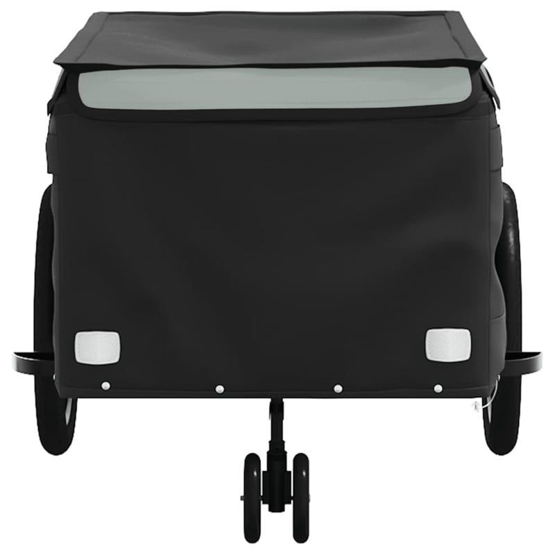 vidaXL 99.2 lb Iron Bike Trailer in Black and Gray