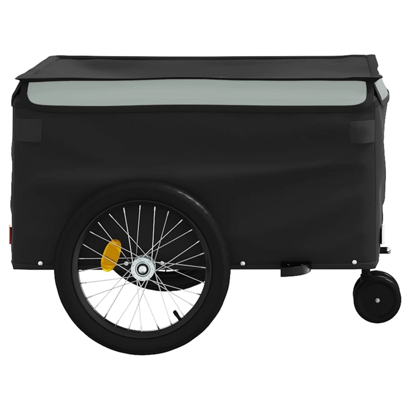 vidaXL 99.2 lb Iron Bike Trailer in Black and Gray