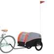 vidaXL 99.2 lb Iron Bike Trailer in Black and Orange