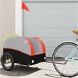 vidaXL 99.2 lb Iron Bike Trailer in Black and Orange
