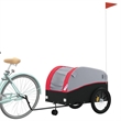 vidaXL 99.2 lb Iron Bike Trailer in Black and Red