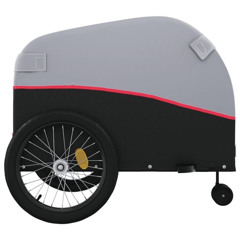 vidaXL 99.2 lb Iron Bike Trailer in Black and Red