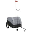 vidaXL 99.2 lb Iron Bike Trailer in Black and Gray