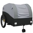 vidaXL 99.2 lb Iron Bike Trailer in Black and Gray