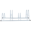 vidaXL 4 Bikes Floor Freestanding Galvanized Steel Bicycle Stand in Silver