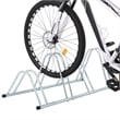 vidaXL 4 Bikes Floor Freestanding Galvanized Steel Bicycle Stand in Silver