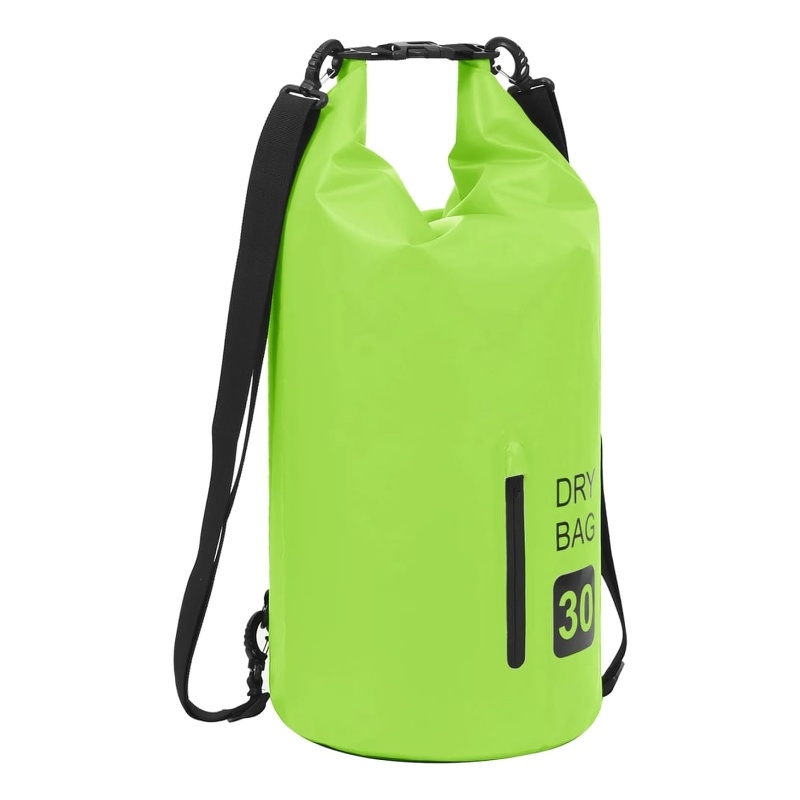 vidaXL 7.9 gal PVC Dry Bag with Zipper in Green