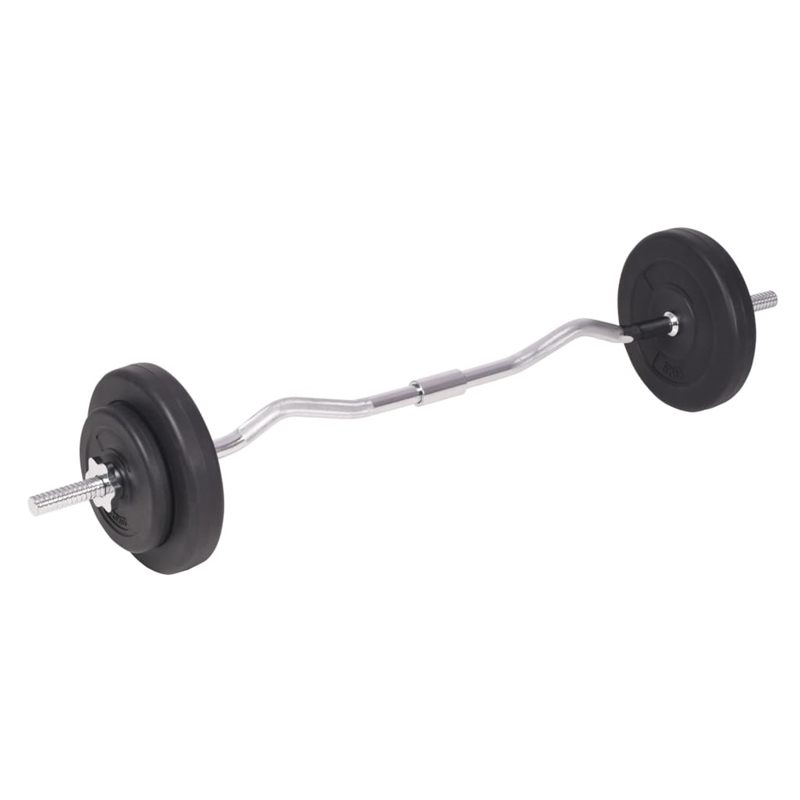 vidaXL 198.4lbs Barbell and Dumbbell Set in Black
