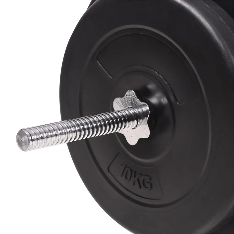 vidaXL 198.4lbs Barbell and Dumbbell Set in Black