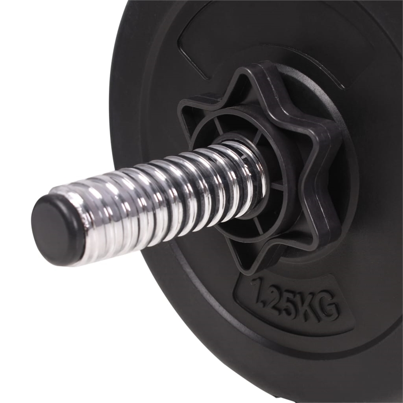 vidaXL 198.4lbs Barbell and Dumbbell Set in Black