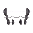 vidaXL 198.4lbs Barbell and Dumbbell Set in Black