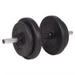 vidaXL 198.4lbs Barbell and Dumbbell Set in Black