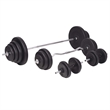 vidaXL 264.6 lbs Barbell and Dumbbell Set in Black