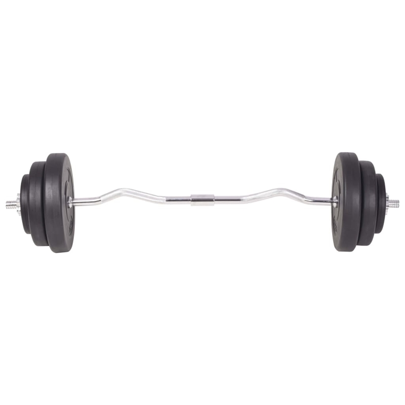 vidaXL 264.6 lbs Barbell and Dumbbell Set in Black