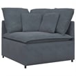 vidaXL Modular Velvet Polyester Sofa in Dark Grey