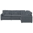 vidaXL Modular Velvet Polyester Sofa in Dark Grey