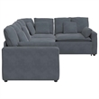 vidaXL Modular Velvet Polyester Sofa in Dark Grey