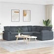 vidaXL Modular Velvet Polyester Sofa in Dark Grey